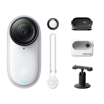 Insta360 GO 3S - 64 GB White 4K Tiny Portable Vlogging Camera Hands-Free POVs Mount Anywhere Stabilization 140 Min Battery Life 10m Waterproof Pet POV
