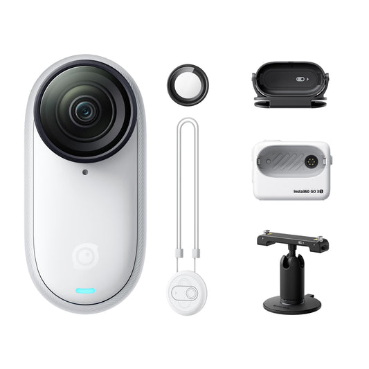 Insta360 GO 3S - 64 GB White 4K Tiny Portable Vlogging Camera Hands-Free POVs Mount Anywhere Stabilization 140 Min Battery Life 10m Waterproof Pet POV